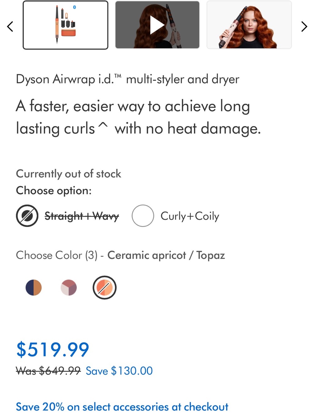 Dyson Airwrap i.d. Multi-Styler in blue and orange - Picture 2 of 12